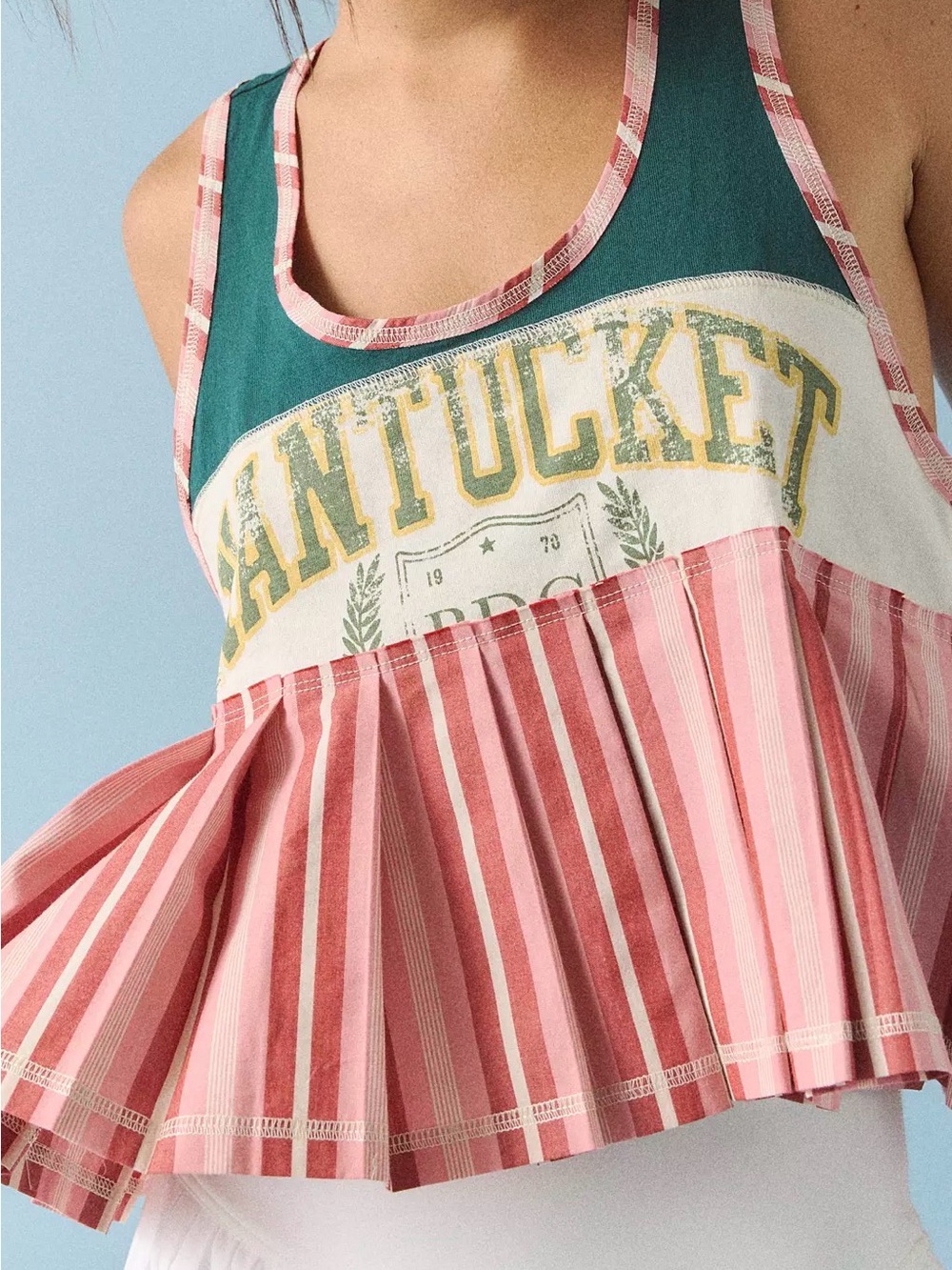 Urban Outfitters BDG Nantucket Logo Ruffle Hem Tank Size Small